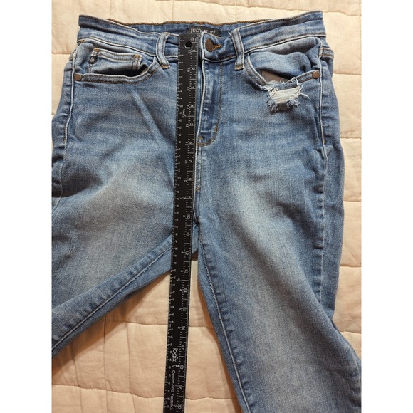 JUDY BLUE‎ Skinny Fit Distressed Stretch Jeans Women's Size 9/29 Raw Hem - Picture 9 of 12